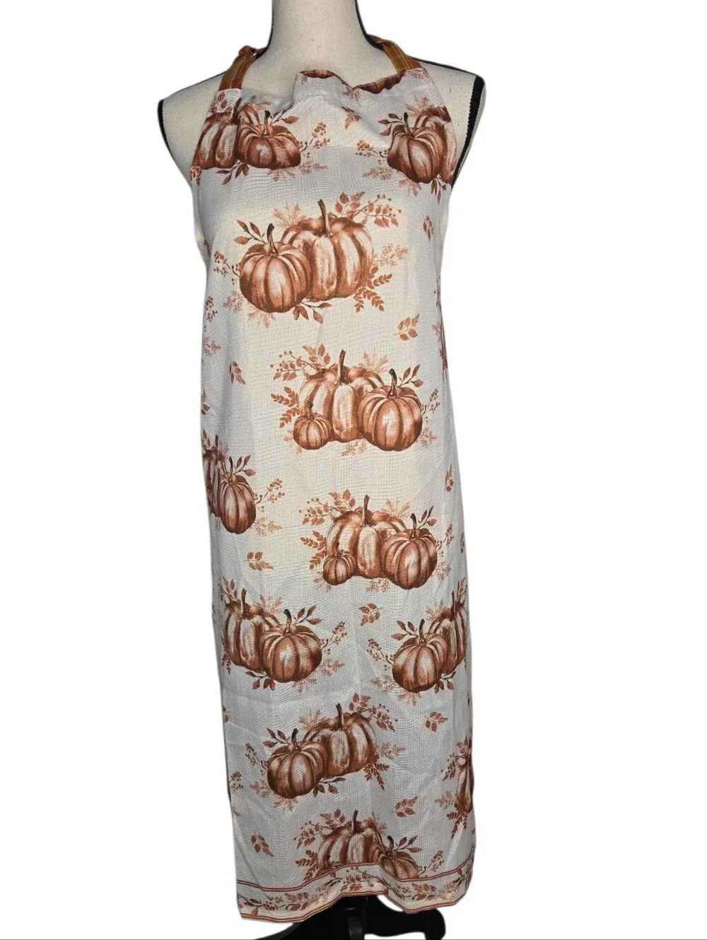 Shabby Chic Pumpkin Kitchen Apron Fall Thanksgiving Halloween